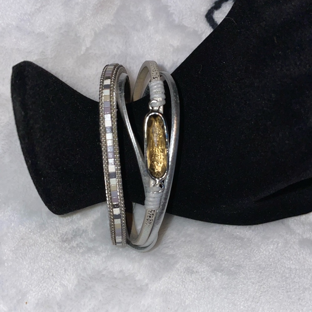 Fox fur silver magnetic bracelet vintage